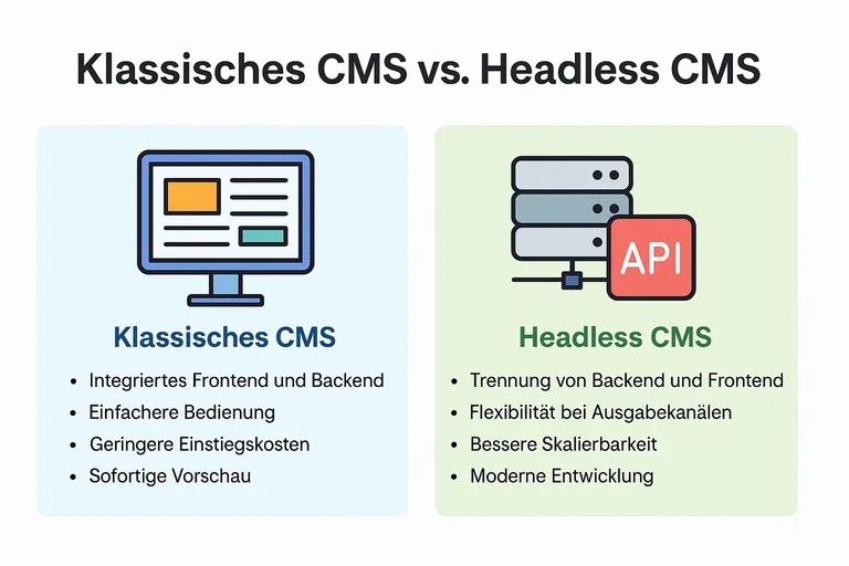 klassisches CMS vs headless CMS