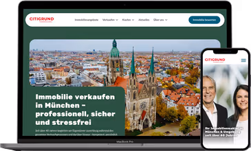 Mockup der Website von Citigrund