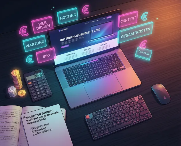 Website-Kosten 2026: Was eine professionelle Unternehmenswebsite wirklich kostet - Symbolbild