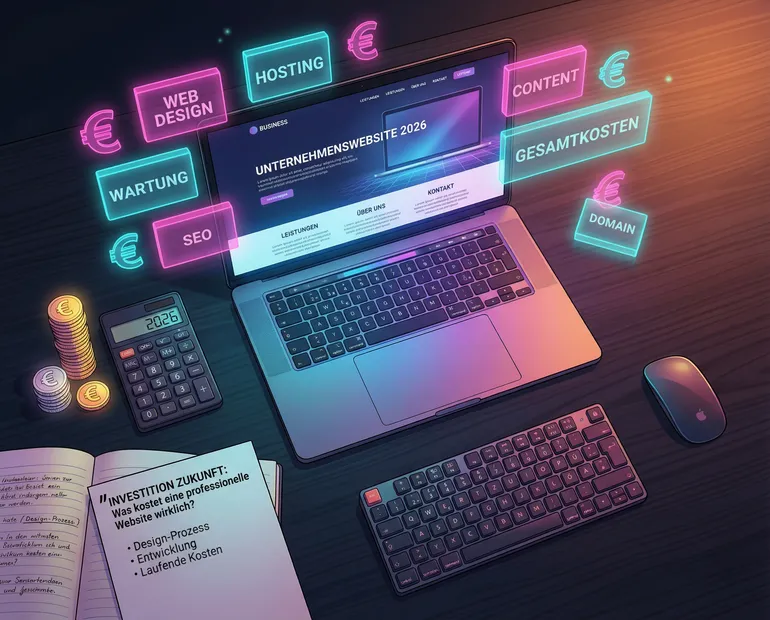 Website-Kosten 2026: Was eine professionelle Unternehmenswebsite wirklich kostet - Symbolbild