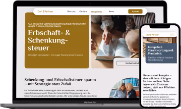 Mockup der Website von Dr. Gerl & Partner mbB Steuerberatungsgesellschaft