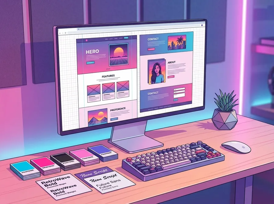 Unternehmer betrachtet seine neue professionelle Website