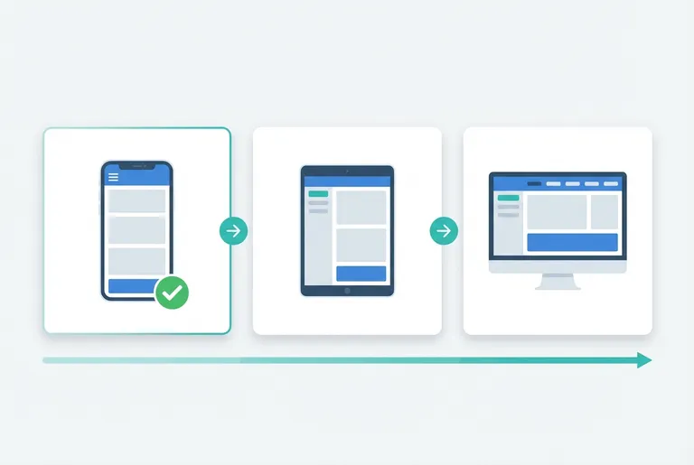 Responsive Webdesign auf Desktop, Tablet und Smartphone – dieselbe Website passt sich an jede Bildschirmgröße an