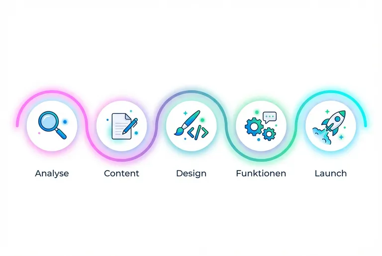 5 Schritte der Website-Überarbeitung: Analyse, Content, Design, Funktionen und Launch