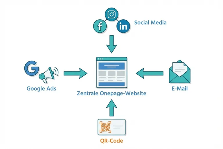 Traffic-Quellen für Single Page Websites: Google Ads, Social Media, E-Mail und QR-Codes